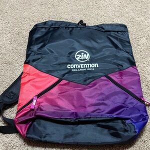 ZIN Convention Black and Purple Backpack